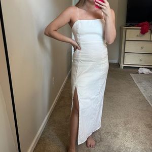 COPY - Zara White Linen MIDI Dress